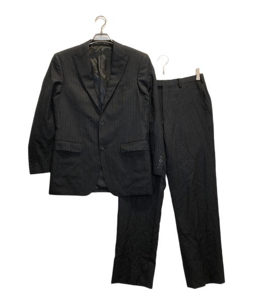 BURBERRY BLACK LABEL（バーバリーブラックレーベル）BURBERRY BLACK LABEL (バーバリーブラックレーベル) ストライプセットアップ ブラック サイズ:表記なしの古着・服飾アイテム