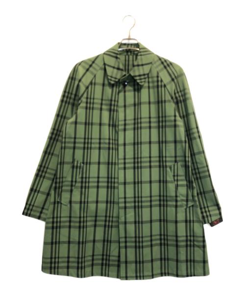 MP di MASSIMO PIOMBO（エム ピー ディ マッシモ ピオンボ）MP di MASSIMO PIOMBO (エム ピー ディ マッシモ ピオンボ) チェックバルカラーコート グリーン サイズ:44の古着・服飾アイテム