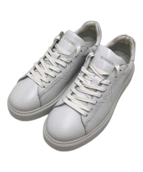 DIESEL（ディーゼル）DIESEL (ディーゼル) S-VSOUL V-stitch platform leather sneakers ホワイト サイズ:41(25.5～26.0cm)の古着・服飾アイテム