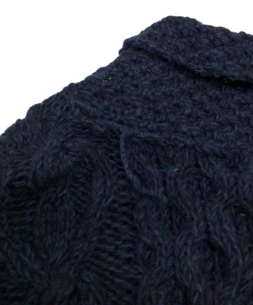 HIMALAYAN CLIMBER'S HAND-KNIT（ヒマラヤン クライマーズ ハンドニット）HIMALAYAN CLIMBER'S HAND-KNIT (ヒマラヤン クライマーズ ハンドニット) 手編みショールカラーカーディガン ネイビー サイズ:Lの古着・服飾アイテム