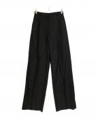 LOEWEロエベ）の古着「WOOL GABARDINE 2-TUCK WIDE PANTS」｜ブラック