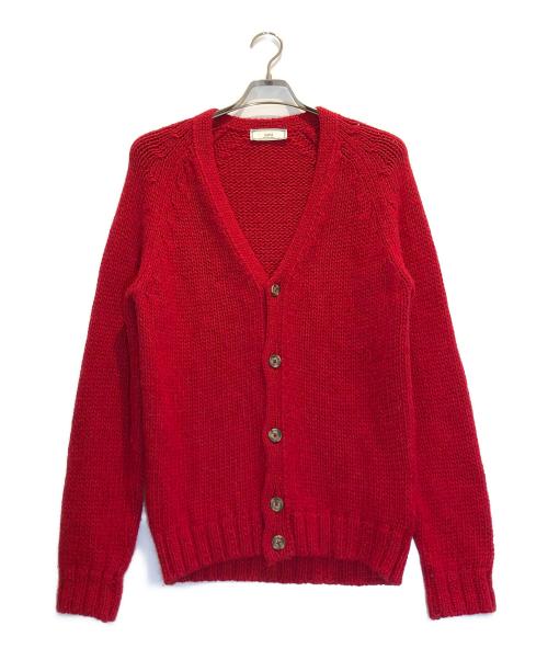 AMI Alexandre Mattiussi（アミアレクサンドルマテュッシ）AMI Alexandre Mattiussi (アミアレクサンドルマテュッシ) アルパカ混カーディガン レッド サイズ:Mの古着・服飾アイテム