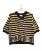 CLANEクラネ）の古着「UNEVEN DOT HALF SLEEVE KNIT」｜ブラウン