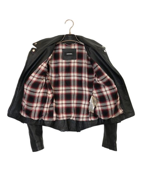 DIESEL（ディーゼル）DIESEL (ディーゼル) ゴートレザーライダースジャケット ブラック サイズ:XSの古着・服飾アイテム