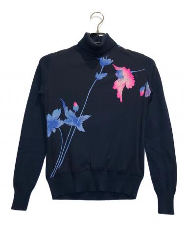 中古・古着通販】LEONARD (レオナール) シルク切替ニット ネイビー