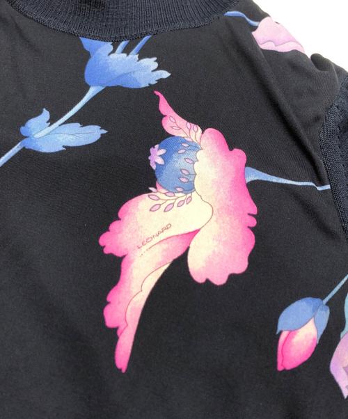 LEONARD（レオナール）LEONARD (レオナール) シルク切替ニット ネイビー サイズ:表記なしの古着・服飾アイテム