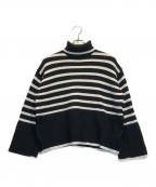 TOTEMトーテム）の古着「シグネチャーストライプタートルネック」｜ブラック