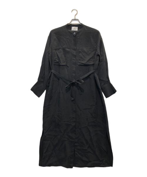 1er Arrondissement（プルミエ アロンディスモン）1er Arrondissement (プルミエ アロンディスモン) キュプラフィブリルシャツワンピース ブラック サイズ:38の古着・服飾アイテム