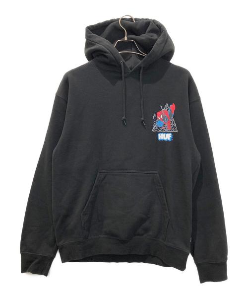 HUF（ハフ）HUF (ハフ) MARVEL (マーベル) THWIP TRIANGLE P/O HOODIE ブラック サイズ:Sの古着・服飾アイテム