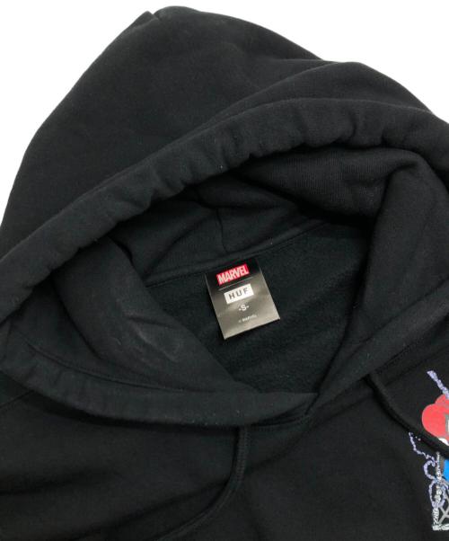 HUF（ハフ）HUF (ハフ) MARVEL (マーベル) THWIP TRIANGLE P/O HOODIE ブラック サイズ:Sの古着・服飾アイテム