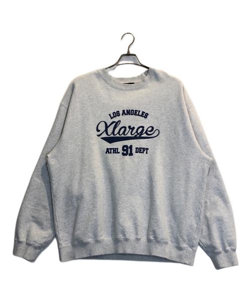 X-LARGE（エクストララージ）X-LARGE (エクストララージ) クルーネックスウェット グレー サイズ:XLの古着・服飾アイテム