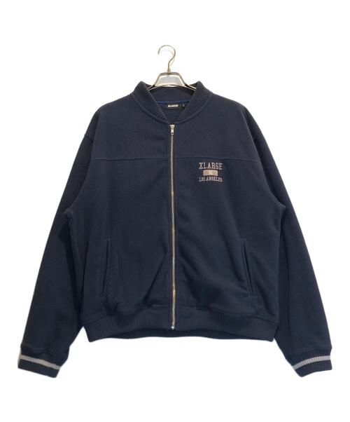 X-LARGE（エクストララージ）X-LARGE (エクストララージ) EMBROIDERED RIB LINE FLEECE ネイビー サイズ:XLの古着・服飾アイテム