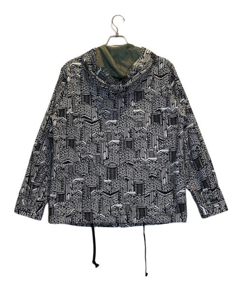 COMME des GARCONS HOMME DEUX（コムデギャルソン オム ドゥ）COMME des GARCONS HOMME DEUX (コムデギャルソン オム ドゥ) 総柄フーデッドジャケット ブラック サイズ:Mの古着・服飾アイテム
