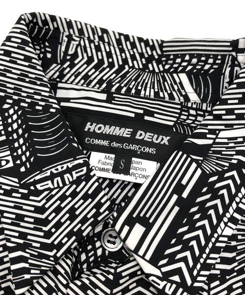 COMME des GARCONS HOMME DEUX（コムデギャルソン オム ドゥ）COMME des GARCONS HOMME DEUX (コムデギャルソン オム ドゥ) メッシュ切替総柄シャツ ブラック サイズ:Sの古着・服飾アイテム