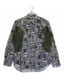 COMME des GARCONS HOMME DEUX（コムデギャルソン オム ドゥ）の古着「メッシュ切替総柄シャツ」｜ブラック