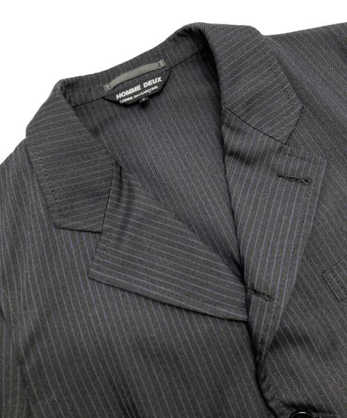COMME des GARCONS HOMME DEUX（コムデギャルソン オム ドゥ）COMME des GARCONS HOMME DEUX (コムデギャルソン オム ドゥ) エステルヘリンボンカラーストライプジャケット グレー サイズ:Sの古着・服飾アイテム