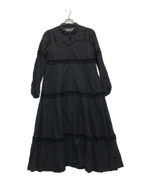 HALLELUJAH（ハレルヤ）HALLELUJAH (ハレルヤ) リネンレースワンピース ブラック サイズ:38の古着・服飾アイテム