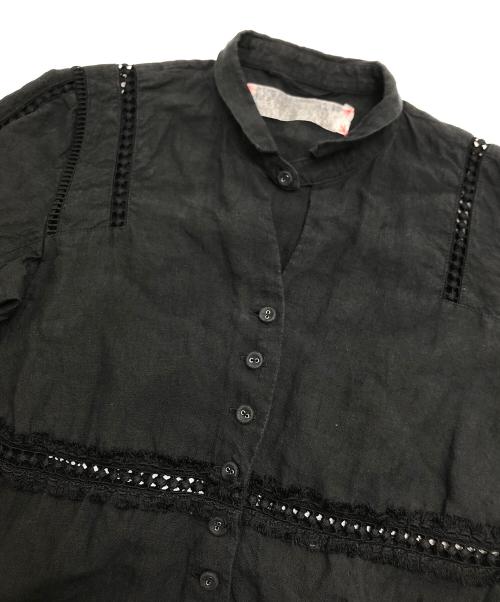 HALLELUJAH（ハレルヤ）HALLELUJAH (ハレルヤ) リネンレースワンピース ブラック サイズ:38の古着・服飾アイテム