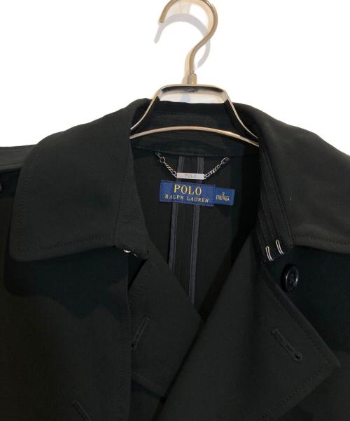 POLO RALPH LAUREN（ポロ・ラルフローレン）POLO RALPH LAUREN (ポロ・ラルフローレン) レザー切替トレンチコート ネイビー サイズ:8の古着・服飾アイテム