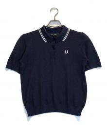 FRED PERRY（フレッドペリー）の古着「シアーニットポロシャツ」｜ネイビー