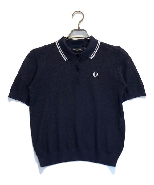 FRED PERRY（フレッドペリー）FRED PERRY (フレッドペリー) シアーニットポロシャツ ネイビー サイズ:36の古着・服飾アイテム