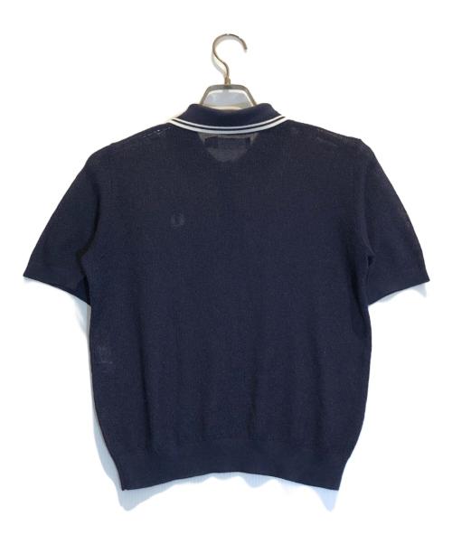 FRED PERRY（フレッドペリー）FRED PERRY (フレッドペリー) シアーニットポロシャツ ネイビー サイズ:36の古着・服飾アイテム