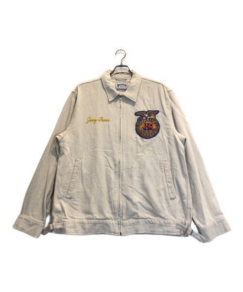 HOUSTON（ヒューストン）HOUSTON (ヒューストン) リネンFFAジャケット アイボリー サイズ:XLの古着・服飾アイテム