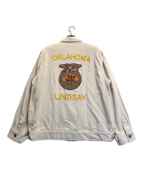 HOUSTON（ヒューストン）HOUSTON (ヒューストン) リネンFFAジャケット アイボリー サイズ:XLの古着・服飾アイテム