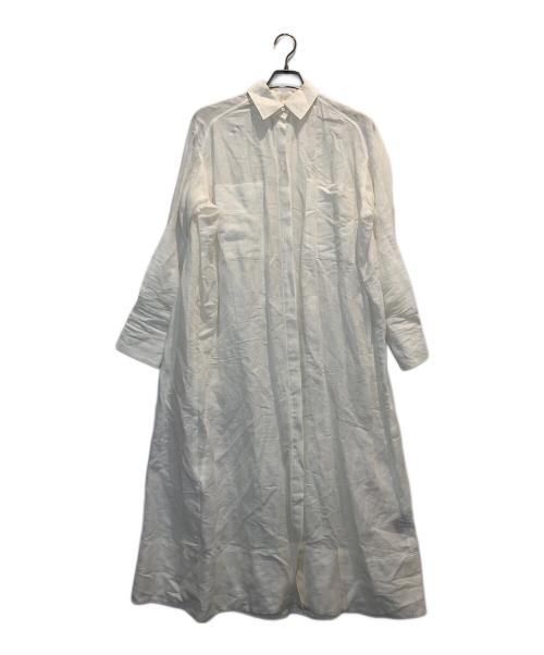 CHAOS（カオス）CHAOS (カオス) リネン混シャツワンピース ホワイト サイズ:Fの古着・服飾アイテム