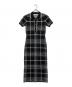 HER LIP TO（ハーリップトゥ）の古着「Gold-Buttoned Plaid Knit Dress」｜ブラック