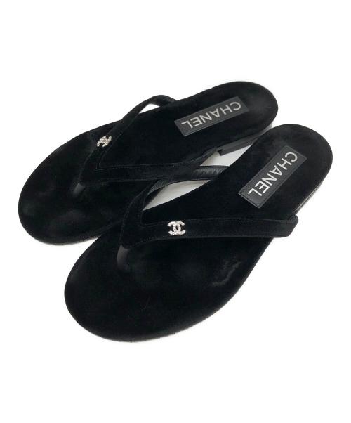 CHANEL（シャネル）CHANEL (シャネル) ココマークサンダル ブラック サイズ:36の古着・服飾アイテム