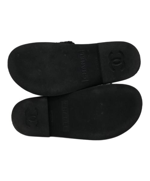 CHANEL（シャネル）CHANEL (シャネル) パールデザインココマークサンダル ブラック サイズ:36の古着・服飾アイテム