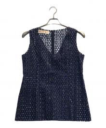 MARNI（マルニ）の古着「ノースリーブブラウス」｜ネイビー