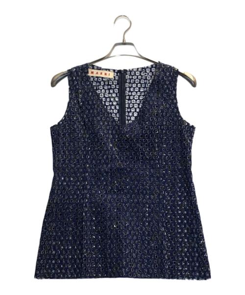 MARNI（マルニ）MARNI (マルニ) ノースリーブブラウス ネイビー サイズ:38の古着・服飾アイテム