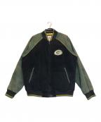 NFLエヌエフエル）の古着「ピッグレザースタジャン」｜グリーン