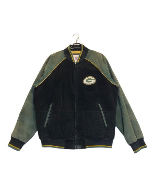 NFL（エヌエフエル）NFL (エヌエフエル) ピッグレザースタジャン グリーン サイズ:Lの古着・服飾アイテム