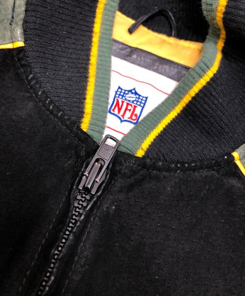 NFL（エヌエフエル）NFL (エヌエフエル) ピッグレザースタジャン グリーン サイズ:Lの古着・服飾アイテム