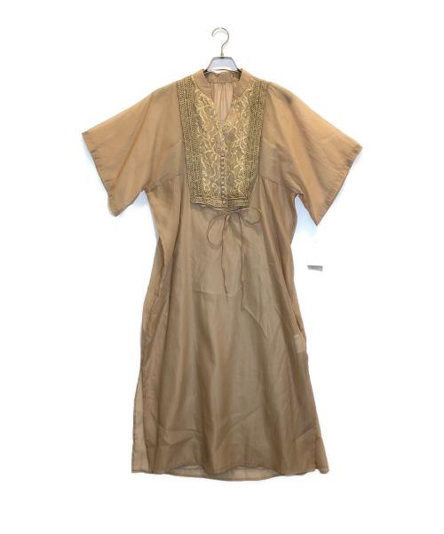 LE’RURE（リルアー）LE’RURE (リルアー) Nomadical organdy dress ブラウン サイズ:S 未使用品の古着・服飾アイテム