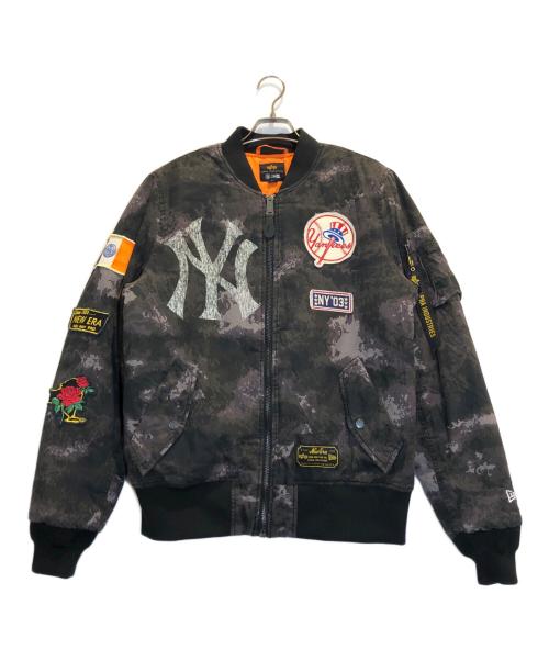 ALPHA INDUSTRIES（アルファインダストリーズ）ALPHA INDUSTRIES (アルファインダストリーズ) New Era (ニューエラ) New York Yankees MLB X Alpha Black Bomber Jacket ブラック サイズ:Mの古着・服飾アイテム