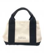 BARNEYS NEWYORKバーニーズ・ニューヨーク）の古着「持ち手レザーキャンバストートバッグ」｜アイボリー