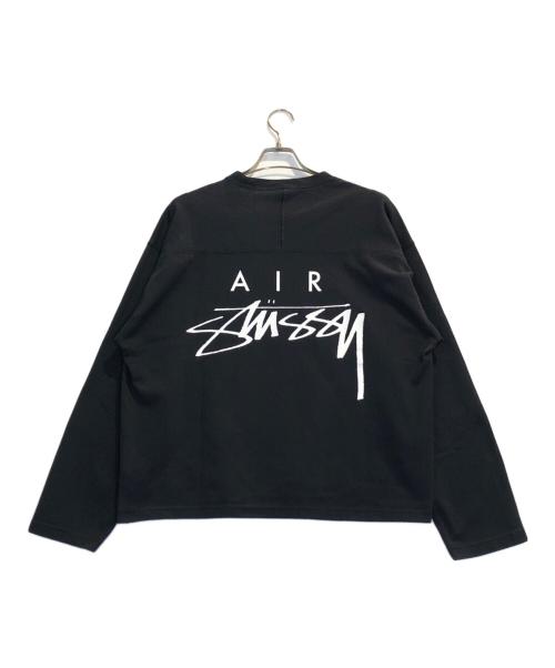 NIKE（ナイキ）NIKE (ナイキ) stussy (ステューシー) ロゴメッシュカットソー ブラック サイズ:Mの古着・服飾アイテム