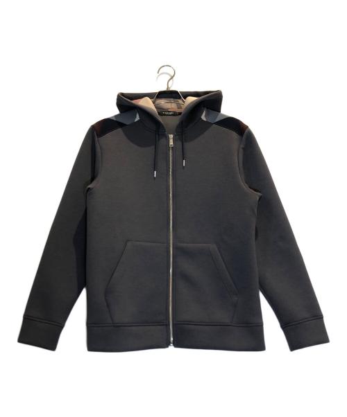 BLACK LABEL CRESTBRIDGE（ブラックレーベル クレストブリッジ）BLACK LABEL CRESTBRIDGE (ブラックレーベル クレストブリッジ) ショルダーチェックダンボールパーカー グレー サイズ:Mの古着・服飾アイテム