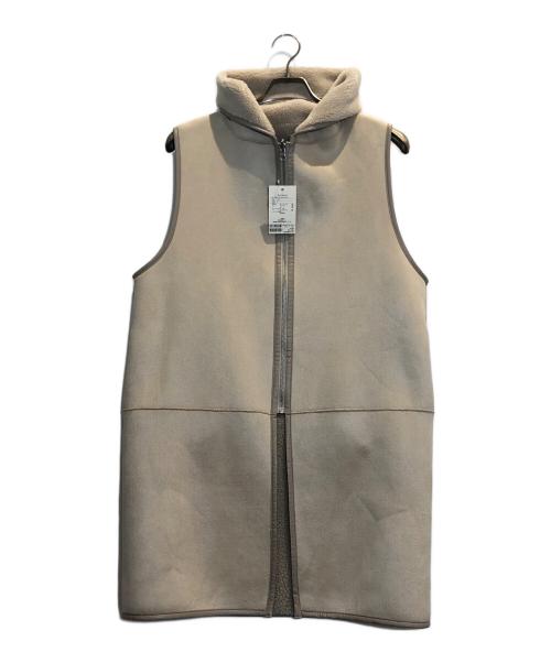 Whim Gazette（ウィムガゼット）Whim Gazette (ウィムガゼット) 【THE PAUSE】ボアフードロングジレ ベージュ サイズ:FREE 未使用品の古着・服飾アイテム