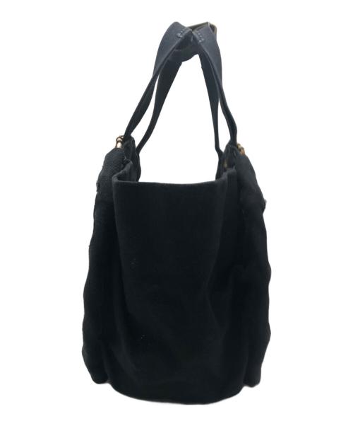 kago bukuro（カゴブクロ）kago bukuro (カゴブクロ) カゴバッグ ベージュ×ブラックの古着・服飾アイテム