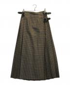 O'NEIL OF DUBLINオニールオブダブリン）の古着「チェックラップスカート」｜ベージュ