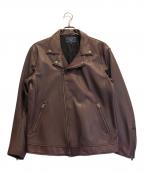 NICOLE CLUBニコル クラブ）の古着「ラムレザーダブルライダースジャケット」｜ボルドー