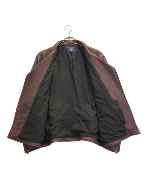 NICOLE CLUB（ニコル クラブ）NICOLE CLUB (ニコル クラブ) ラムレザーダブルライダースジャケット ボルドー サイズ:50の古着・服飾アイテム