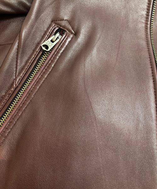 NICOLE CLUB（ニコル クラブ）NICOLE CLUB (ニコル クラブ) ラムレザーダブルライダースジャケット ボルドー サイズ:50の古着・服飾アイテム