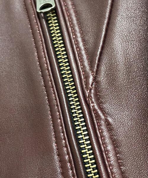 NICOLE CLUB（ニコル クラブ）NICOLE CLUB (ニコル クラブ) ラムレザーダブルライダースジャケット ボルドー サイズ:50の古着・服飾アイテム