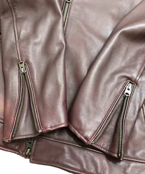 NICOLE CLUB（ニコル クラブ）NICOLE CLUB (ニコル クラブ) ラムレザーダブルライダースジャケット ボルドー サイズ:50の古着・服飾アイテム